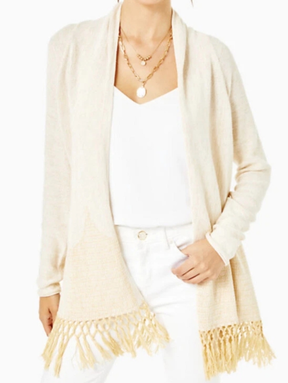Lilly Pulitzer Tatum Cardigan Sweater in Gold Size Medium